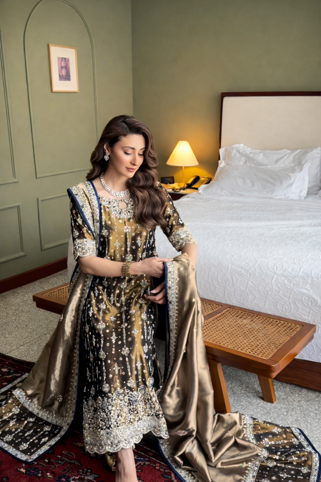 Haris Shakeel || Double Zari Fabric ||  Wedding Dress