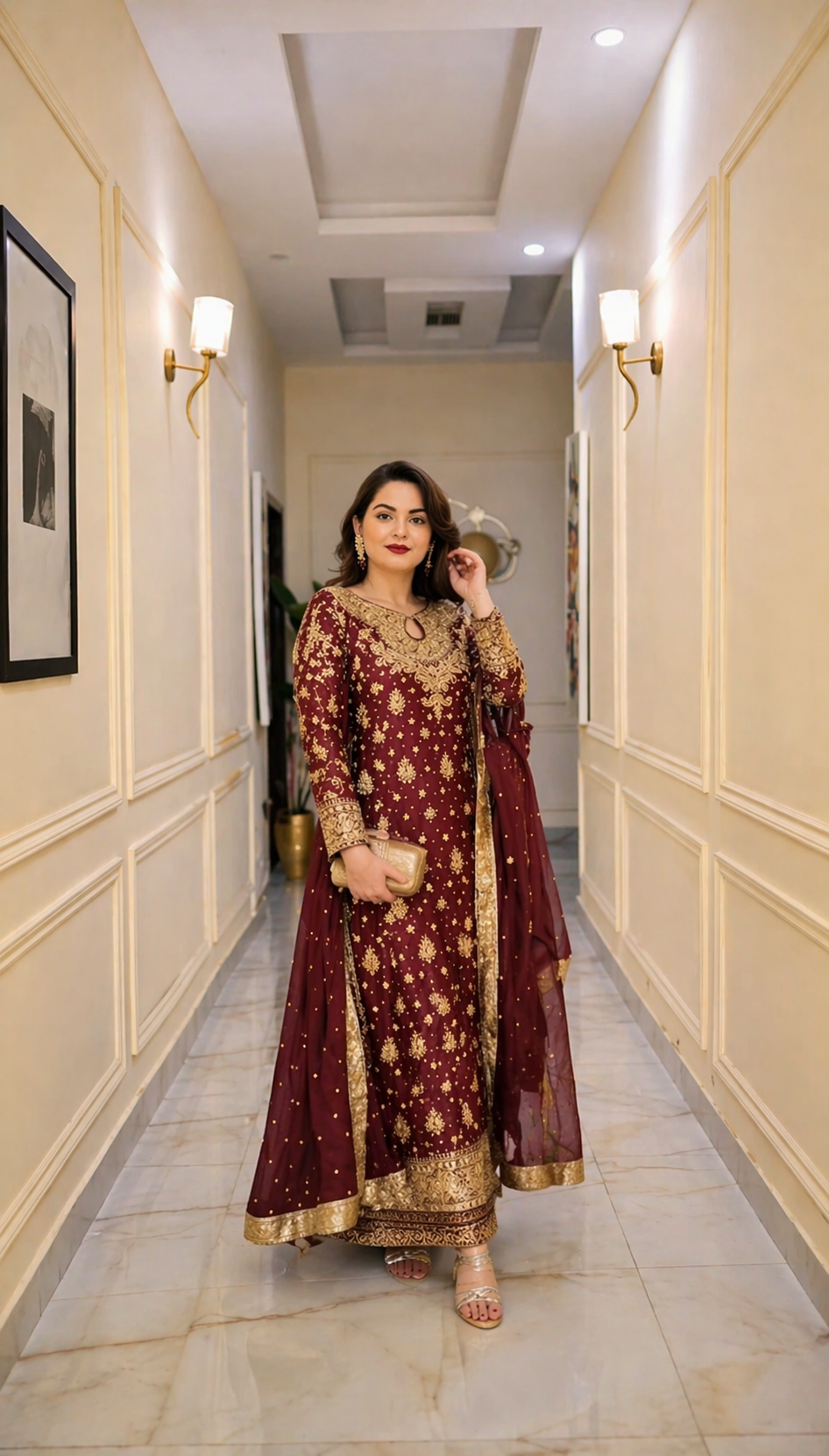Minal khan - Hussain Rehar || Tassel Silk Fabric || Wedding Dress