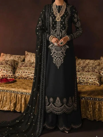 4PC RAW SILK. FANCY SUIT FULLY EMBROIDERED WORK