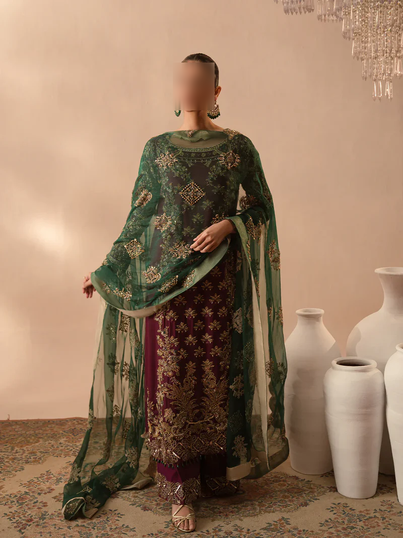 Abeera Usman || Tassel Silk Fabric || Wedding Dress