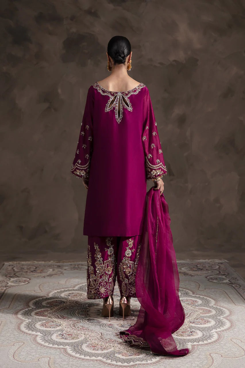 Abeera usman || Tassel Silk Fabric ||Embroidered Trouser Medium Silk Dupata || Wedding Dress